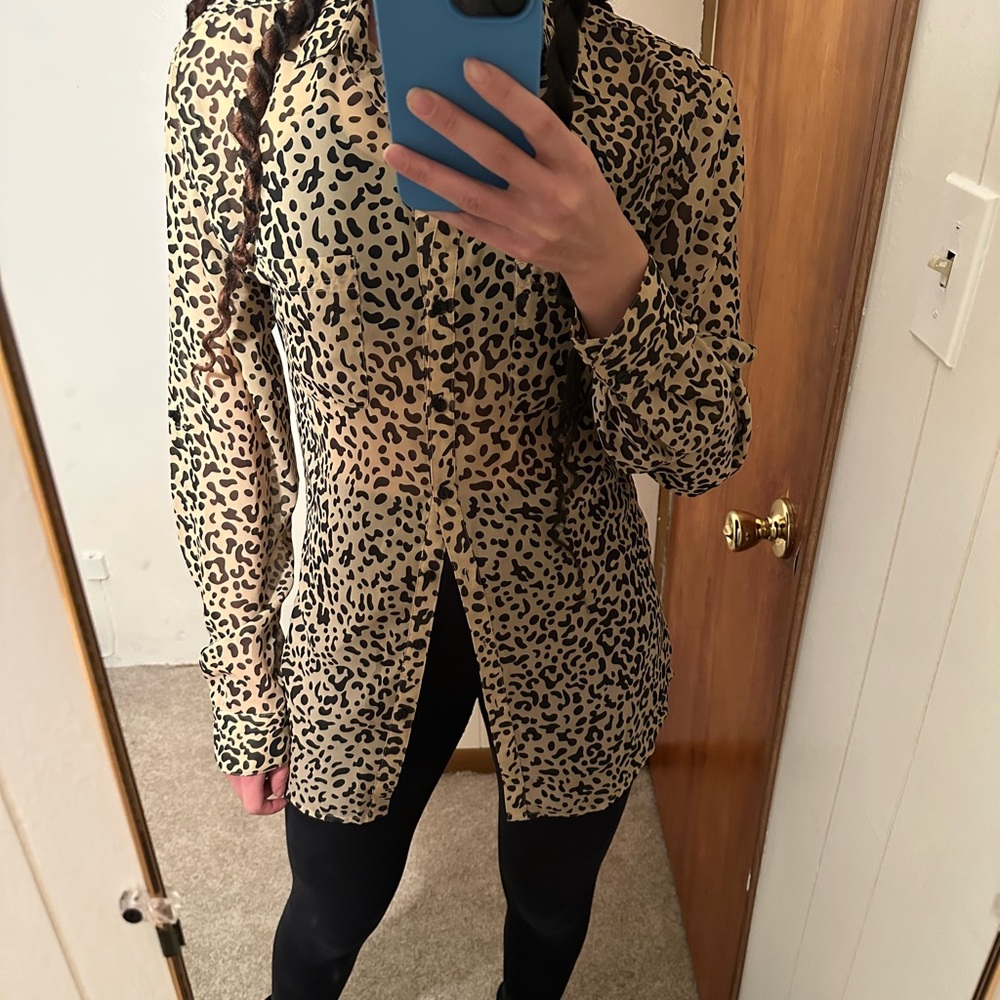 Animal Print Button Up - from the Kardashian Collection